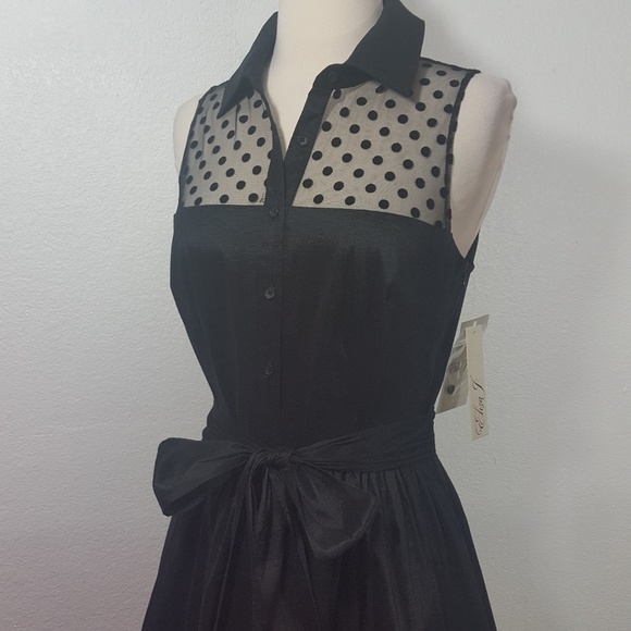Eliza J  Pleated Bow Shirt Dress - Picture 4 of 8